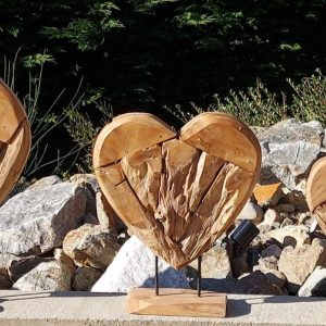 Cœur teck sur support métal