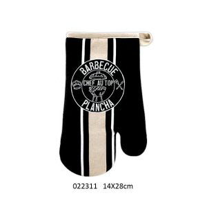 Ensemble gant et manique noir/beige Cook