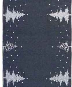 Chemin de table anthracite sapins et pois