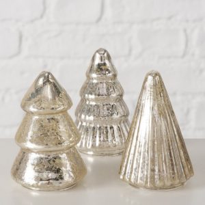 Décoration Sapins à poser - gris argenté