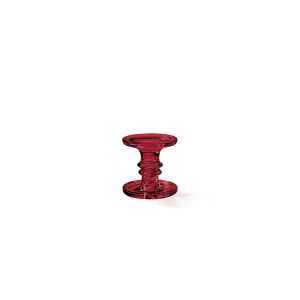Bougeoir verre transparent rouge GM