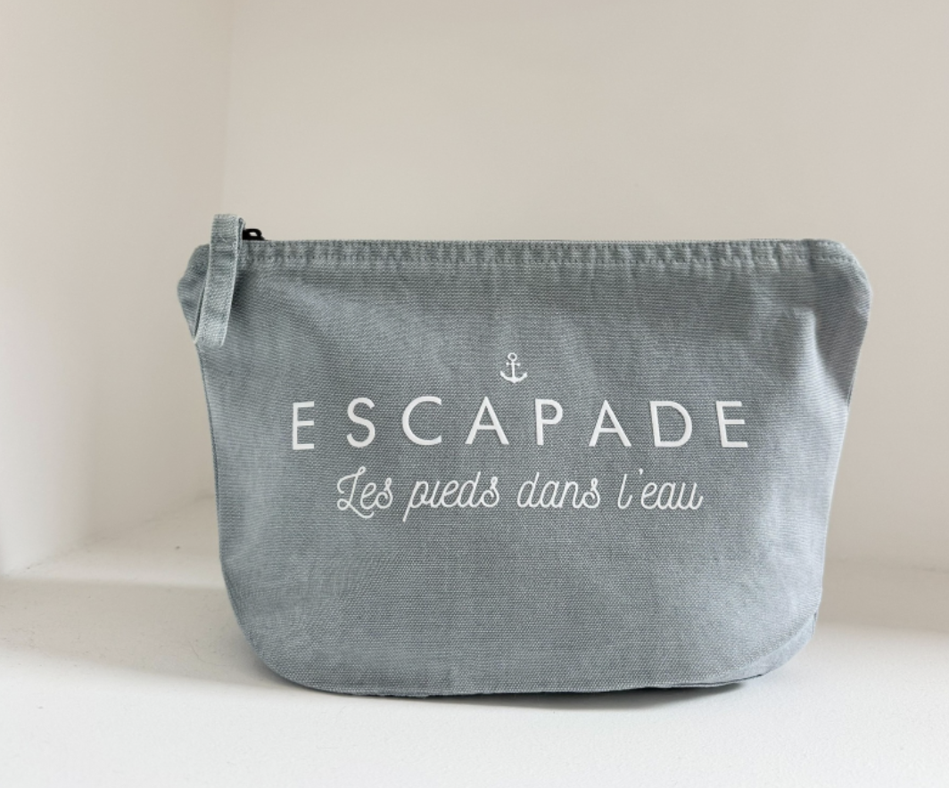 Trousse Vintage - Bleu Jean- Escapade Les Pieds Dans L'eau
